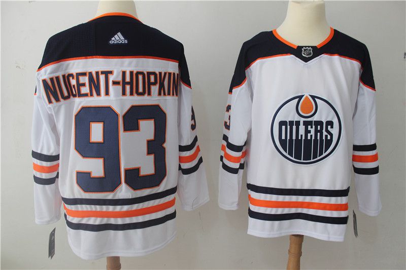 Men Edmonton Oilers #93 Nugent-hopkins White Hockey Stitched Adidas NHL Jerseys